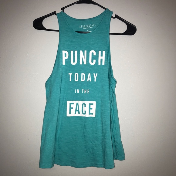 Aeropostale Tops - Teal Punch Today in the Face Tank - Size Small